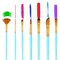 Art Painting Brush Set Assorted 12 Pieces for Acrylic, Watercolor, Gouache, and Hobby Painting